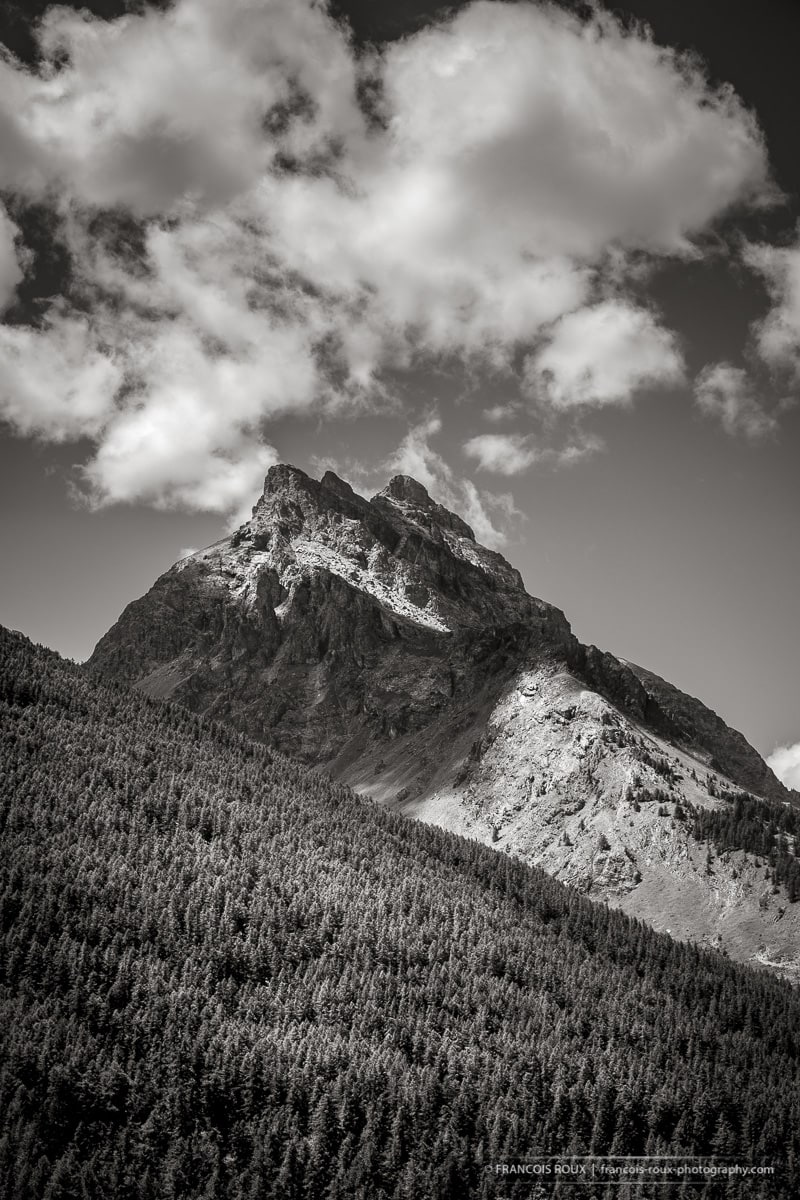 Black & White photo of Roche de la Gardette in the Ecrins National Park - French Alps - France - Francois Roux Photography